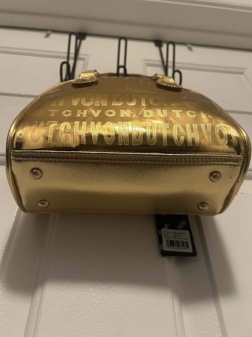 Von Dutch Metallic Gold Bowling Bag VDBB-1004GLD - Picture 6 of 8